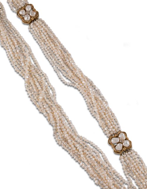 COLLAR K. UYEDA CONVERTIBLE EN GARGANTILLA Y PULSERA DE PER