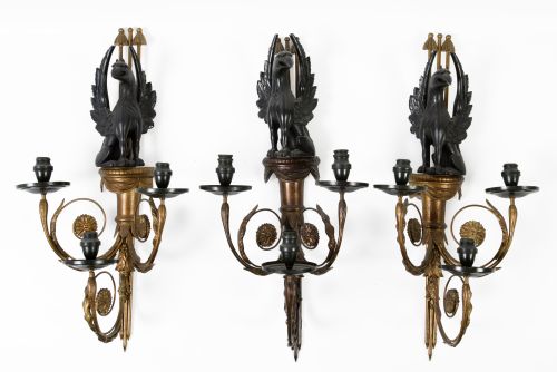 Tres apliques de estilo regency, S. XX