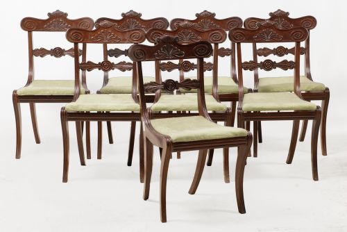 Ocho sillas de estilo William IV, S. XX