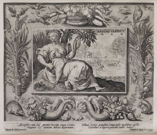 CRISPIJN VAN DE PASSE, "El verano" y "El invierno", Grabado