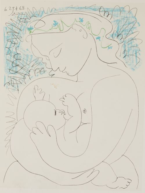 PABLO RUIZ PICASSO (DESPUES), "Maternité", Litografía sobre