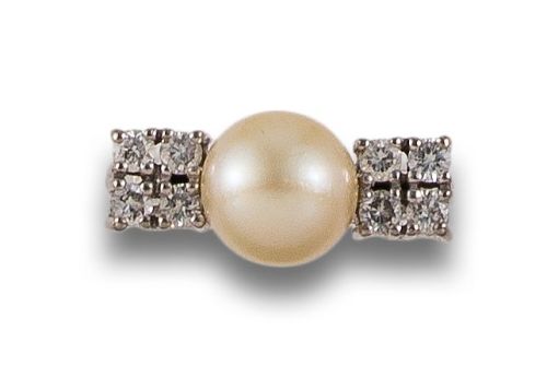 SORTIJA EN ORO CON PERLA Y DIAMANTES