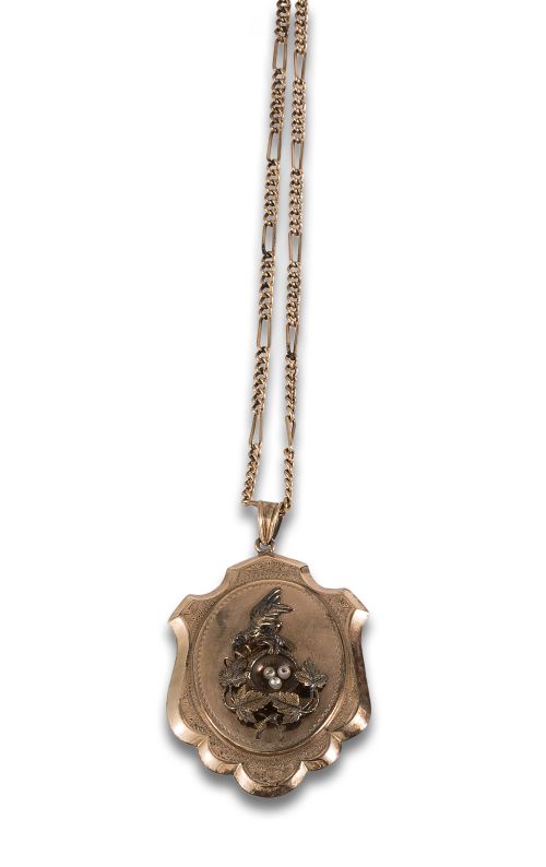 COLGANTE PORTAFOTOS ANTIGUO EN ORO