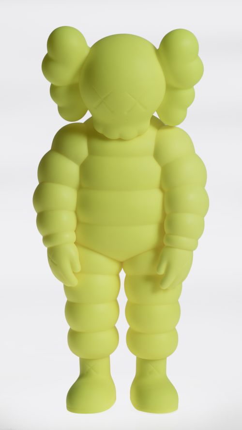 BRIAN DONELLY "KAWS", "¿Qué fiesta? (amarillo)", escultura