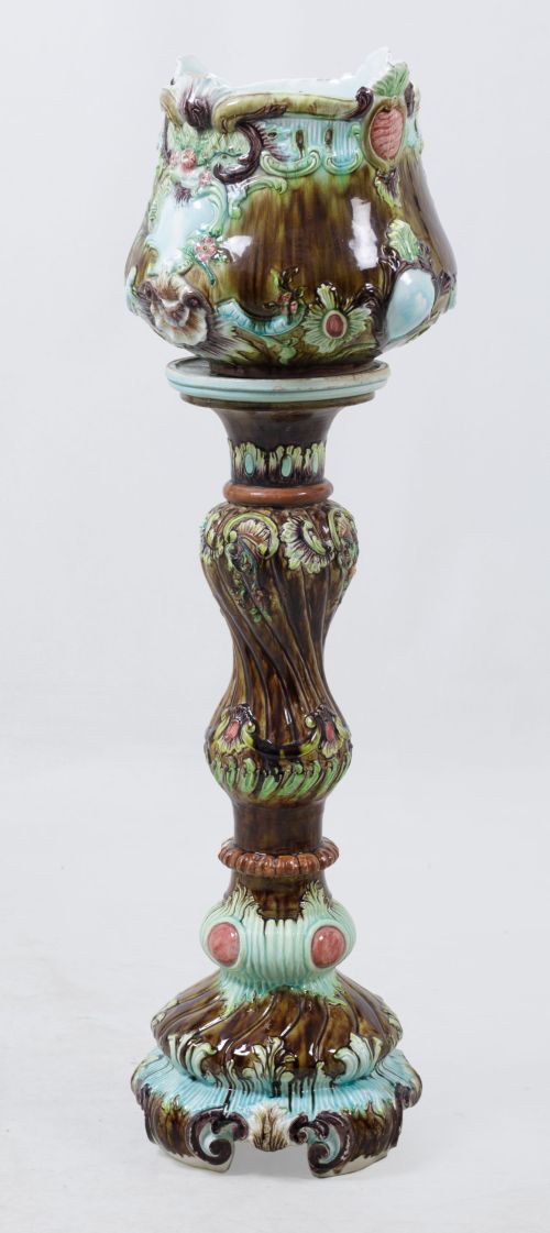 Jardinera y pedestal modernistas, posiblemente Francia, c.