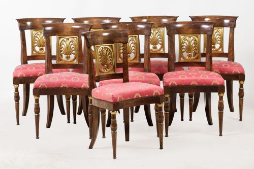 Ocho sillas de estilo fernandino, España, S. XX