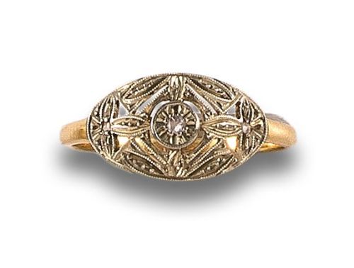 SORTIJA EN ORO Y PLATINO CON DIAMANTES