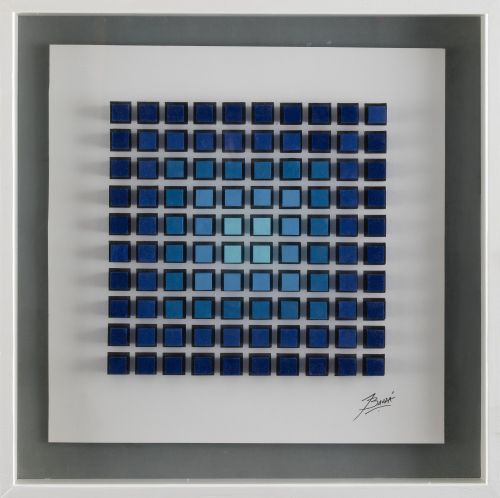 JULIO  BAUZA, "Azules, colección geometrías", Pinto escultu