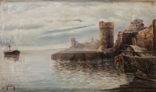 CLAUDIO SILVA, "Puerto", Óleo sobre lienzo