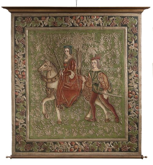 JOSE LAPAYESE BRUNA, "Pareja a caballo", Repostero de cordo