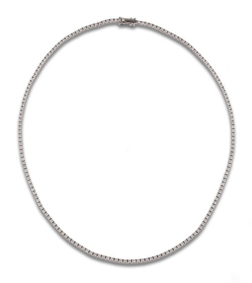 COLLAR RIVIERE DE DIAMANTES, EN ORO BLANCO
