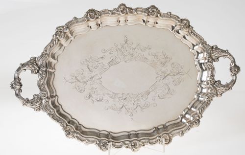 Bandeja de plata contrastada, España, S.XX