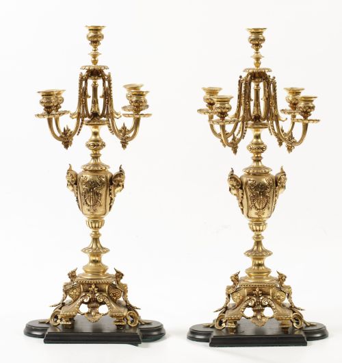 Pareja de candelabros Napoleón III, Francia, S. XIX