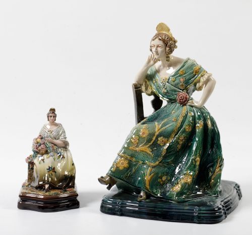 ANTONIO PEYRO, "Valenciana con cesto de flores", Figura de