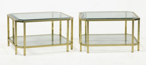 Pair of gilt brass side tables, Spain, 1980s