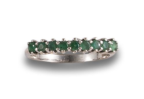 SORTIJA MEDIA ALIANZA DE ESMERALDAS, EN ORO BLANCO