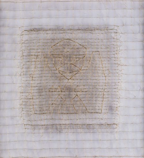 MILTON BECERRA, "Ave", 2000, Fibras de algodon cosidas sobr