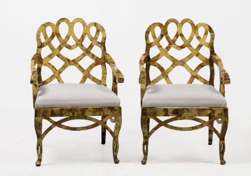 Pair of armchairs following the "Loop" model by Frances Elk