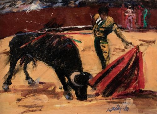 PHILIPPE MONTEAGUDO , "Primer pase", 1994, Óleo sobre table