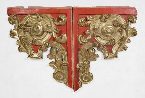 Pair of altarpiece fragments, Spain, 18th century