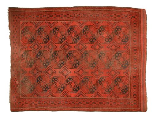 Alfombra Bokara de lana anudada a mano, posiblemente Afgani