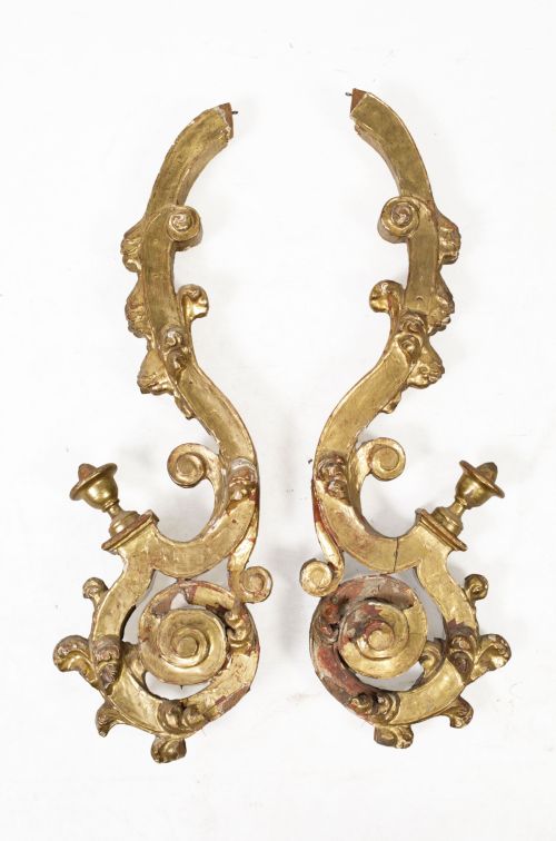 Pair of altarpiece fragments, Spain, 17th century