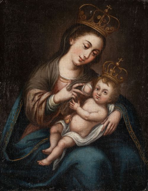 ATRIBUIDO A SALVADOR FERNÁNDEZ SALAZAR, "Virgen de la Leche