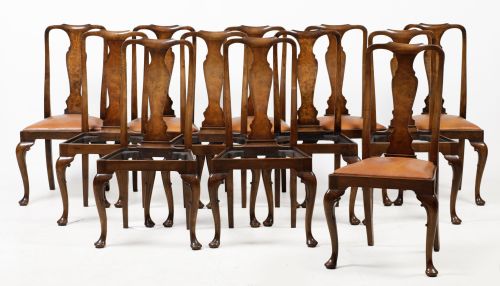 Doce sillas de estilo reina Ana, S. XX