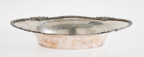 Centro de mesa de metal plateado, Francia, pps. S. XX