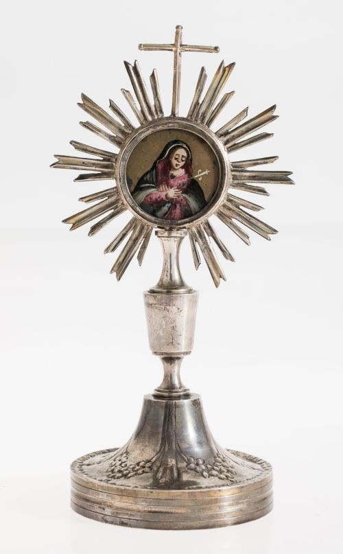 Silver reliquary, with Seville marks, silversmith Manuel Ab