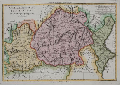 RIGOBERT  BONNE, "Mapa de Castilla la Nueva, Extremadura y