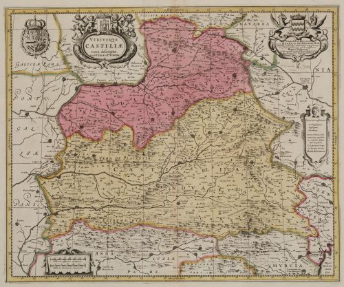 JOHANNES JANSSONIUS, "Mapa de ambas Castillas y Extremadura