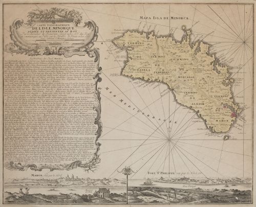 CHEVALIER JEAN DE BEAURAIN, "Mapa de la Isla de Menorca", 1