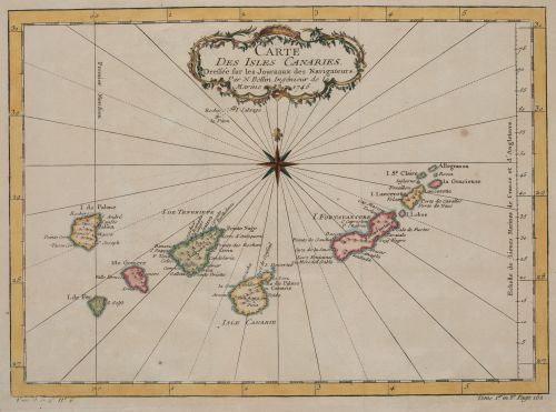 JACQUES NICOLAS BELLIN, "Mapa de las Islas Canarias", 1746,