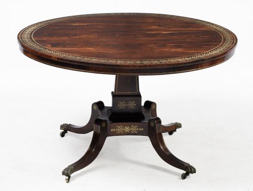 Mesa de centro circular de estilo Regency, S. XIX
