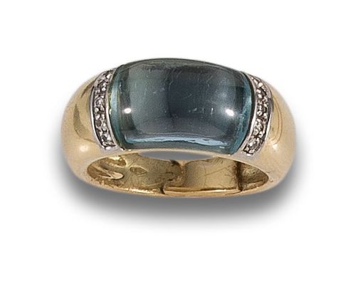 SORTIJA EN ORO CON TOPACIO Y DIAMANTES