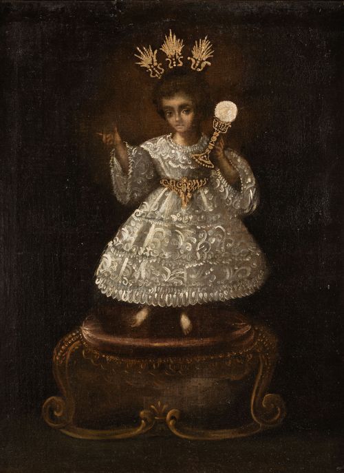 ESCUELA VIRREINAL , "Niño Jesús", Óleo sobre lienzo