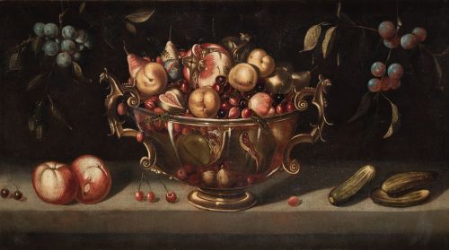ESCUELA ESPAÑOLA, "Bodegón de frutas", Óleo sobre lienzo