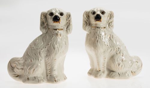 Pareja de perros de Staffordshire, Ingalterra, S.XIX