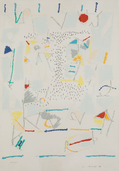 MANUEL HERNÁNDEZ MOMPÓ, "Sin título", 1982, Serigrafía sobr