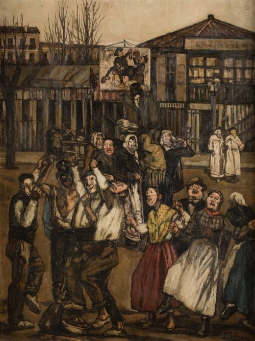 JOSÉ GUTIÉRREZ SOLANA, "Carnaval en las Ventas", 1921, Óleo