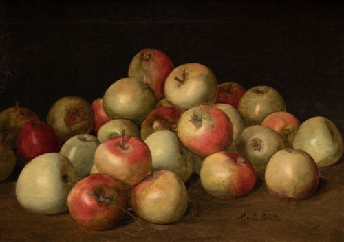 JOSE MARÍA MURILLO BRACHO, "Bodegón de manzanas", Óleo sobr