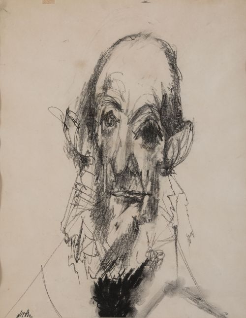 ÁLVARO DELGADO, "Homenaje al Greco", Carboncillo sobre pape