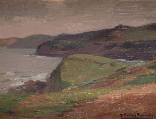 BUENAVENTURA PUIG PERUCHO, "Costa de Motrico", 1939, Óleo s
