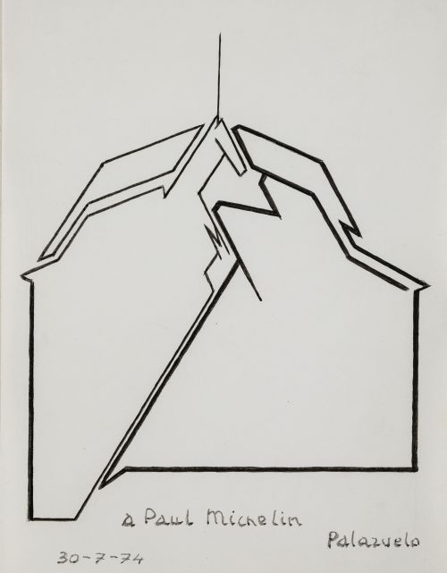 PABLO PALAZUELO, "Composición 1967", 1974, Tintas sobre pap