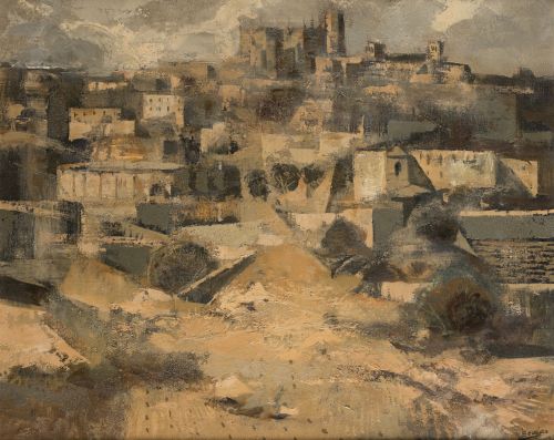 JOSÉ BEULAS RECASENS, "Paisaje de Huesca", Óleo sobre lienz