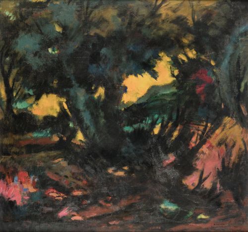 RAFAEL USANDIVARAS, "Paisaje", Óleo sobre lienzo