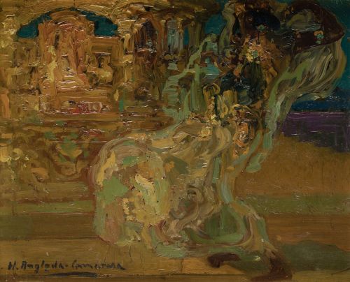 HERMENEGILDO ANGLADA CAMARASA, "Baile de Salomé", Óleo sobr