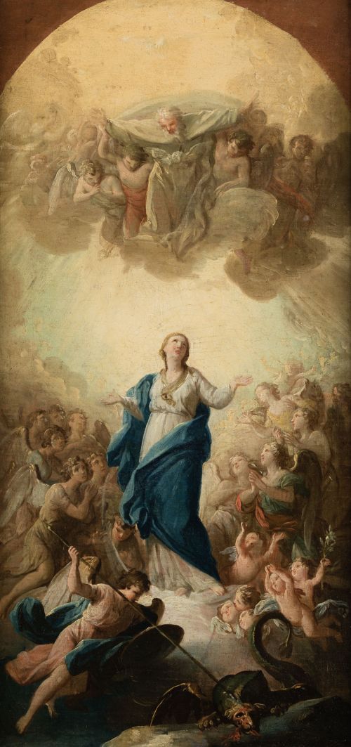 MARIANO  SALVADOR MAELLA, "Inmaculada Concepción", Óleo sob