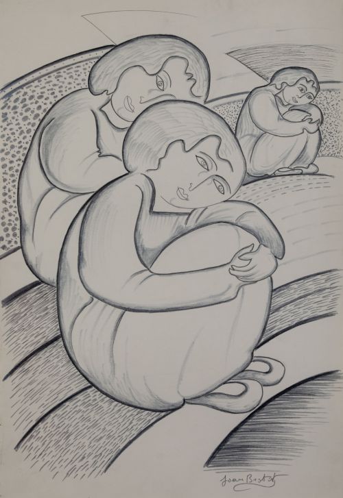 JOAN BROTAT, "Tres mujeres", Tintas sobre papel 